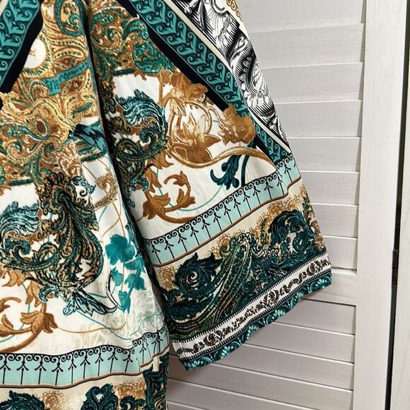 JM Collection Tunic Size 3X Paisley Bell Sleeve - Picture 10 of 13